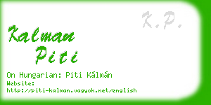 kalman piti business card